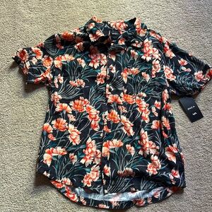 RVCA premium soft linen bamboo Hawaiian shirt